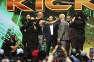 The Rock slaps Cody Rhodes at the WrestleMania Kick-off presser.